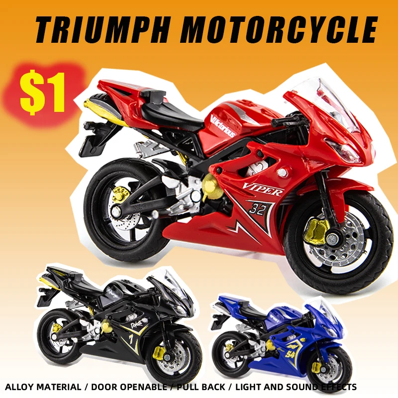Triumph motorbike 675 Model one piece 1/18 Motorcycle Simulation Alloy hot wheel cars collectibles removable toys boys kids
Triumph motorbike 675 Model one piece 1/18 Motorcycle Simulation Alloy hot wheel cars collectibles removable toys boys kids