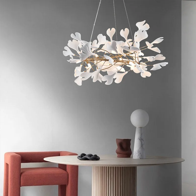 New Modern LED Ceramic Ginkgo Leaves Chandelier White Romantic Atmosphere Pendant Light Home Decor Living Room Hanging Lamp
New Modern LED Ceramic Ginkgo Leaves Chandelier White Romantic Atmosphere Pendant Light Home Decor Living Room Hanging Lamp