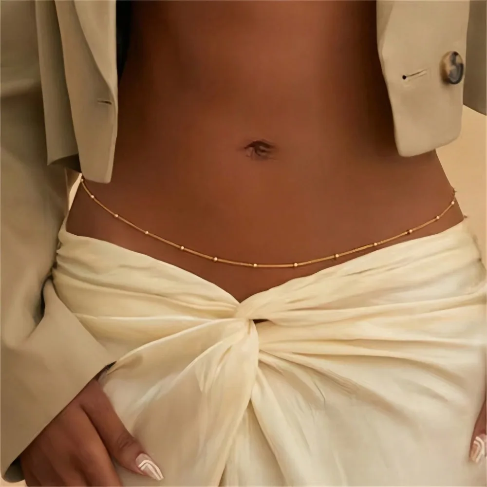 1pc Girls Simple Beaded Belly Chains For Women Antique Gold Color Metal Beach Bikini Single Link Chains Waist Body Jewelry Accessory
1pc Girls Simple Beaded Belly Chains For Women Antique Gold Color Metal Beach Bikini Single Link Chains Waist Body Jewelry Accessory