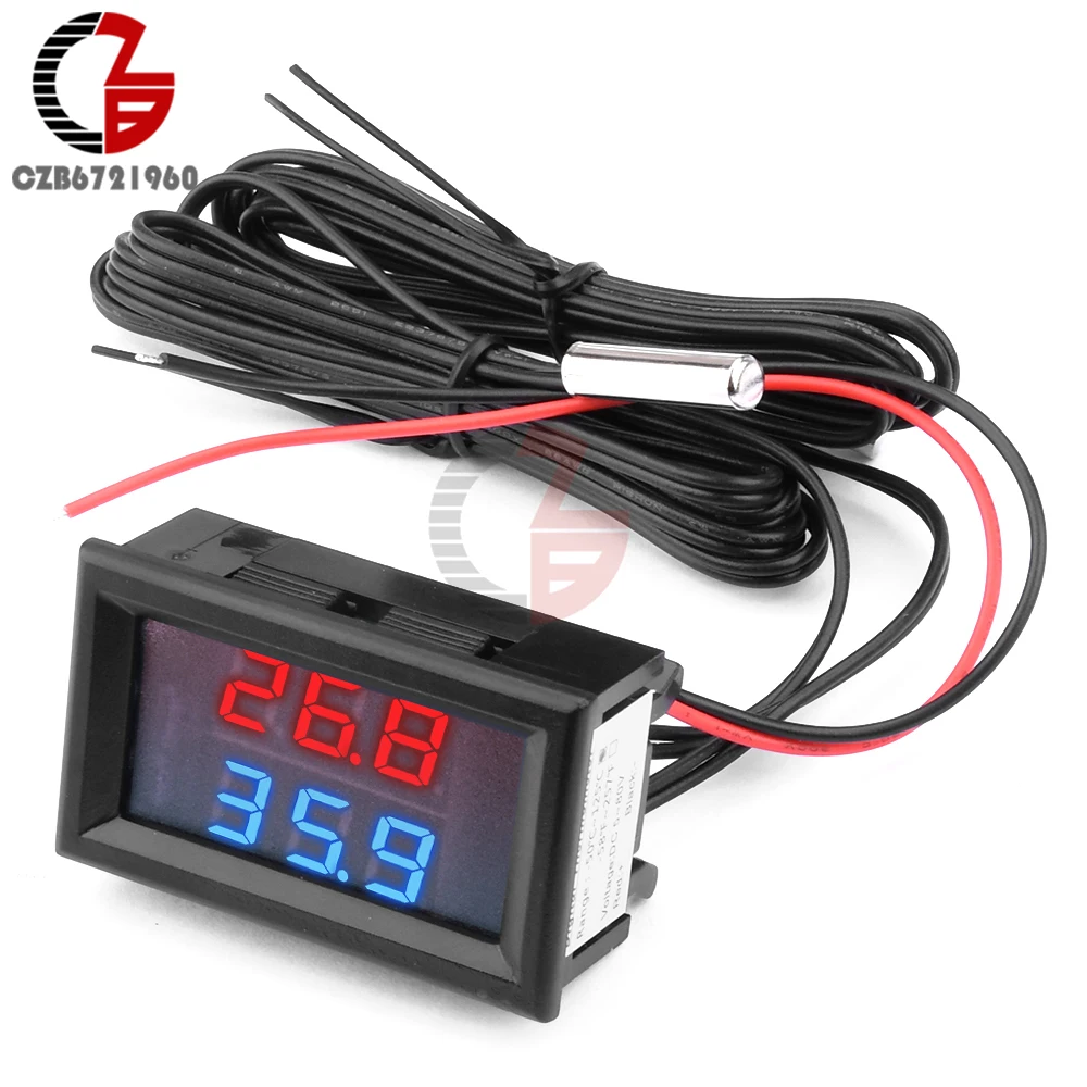 DC 5-80V LED Dual Display Digital Temperature Sensor NTC Metal Waterproof Probe Heating Cooling Controller Thermometer -50~+125℃
DC 5-80V LED Dual Display Digital Temperature Sensor NTC Metal Waterproof Probe Heating Cooling Controller Thermometer -50~+125℃