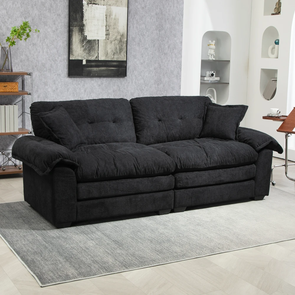 84" Chenille Sofa Small Sofa Loveseat Deep Seat Sofa Couch with 2 Throw Pillows & Memory Foam for Living Room Apartment
84" Chenille Sofa Small Sofa Loveseat Deep Seat Sofa Couch with 2 Throw Pillows & Memory Foam for Living Room Apartment