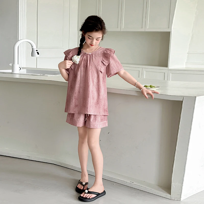 Girls Clothes Summer Kids Fashion Flouncing Tops & Pants Two Piece Set Children Short Sleeve Suit Teenager Girl Outfits
Girls Clothes Summer Kids Fashion Flouncing Tops & Pants Two Piece Set Children Short Sleeve Suit Teenager Girl Outfits