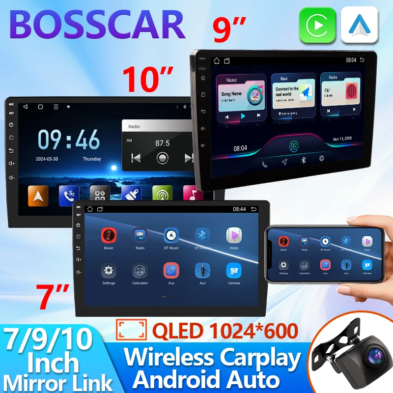 BOSSCAR Android12 2Din 7"/9"/10" Car Radio Auto radio Universal WIFI GPS Audio Multimedia Player For Hyundai Nissan Toyota Kia
BOSSCAR Android12 2Din 7"/9"/10" Car Radio Auto radio Universal WIFI GPS Audio Multimedia Player For Hyundai Nissan Toyota Kia
