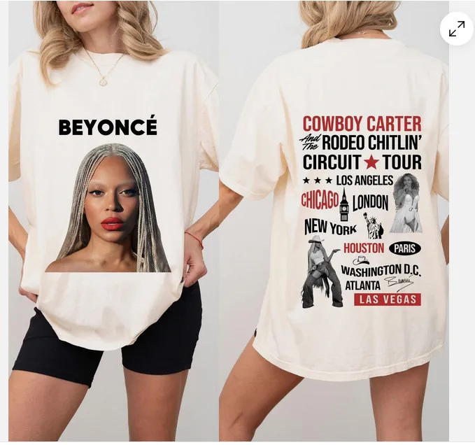 Футболка Beyoncé Cowboy Carter Tour Beyoncé в подарок фанату
Футболка Beyoncé Cowboy Carter Tour Beyoncé в подарок фанату