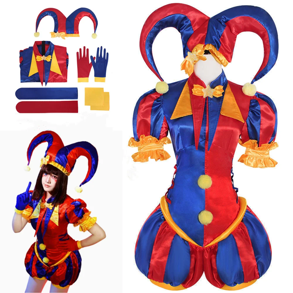 Pomni Cosplay Costumes 3D Clown Uniform Anime The Amazing Digital Circus Role Play Halloween Carnival Party Outfits
Pomni Cosplay Costumes 3D Clown Uniform Anime The Amazing Digital Circus Role Play Halloween Carnival Party Outfits