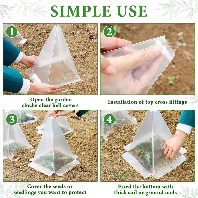 M12K-Garden Cloches For Plants,20Pcs Reusable Clear Bell Covers With 40Pc Metal Stakes Plastic Small Plant Seedling Protector
M12K-Garden Cloches For Plants,20Pcs Reusable Clear Bell Covers With 40Pc Metal Stakes Plastic Small Plant Seedling Protector
