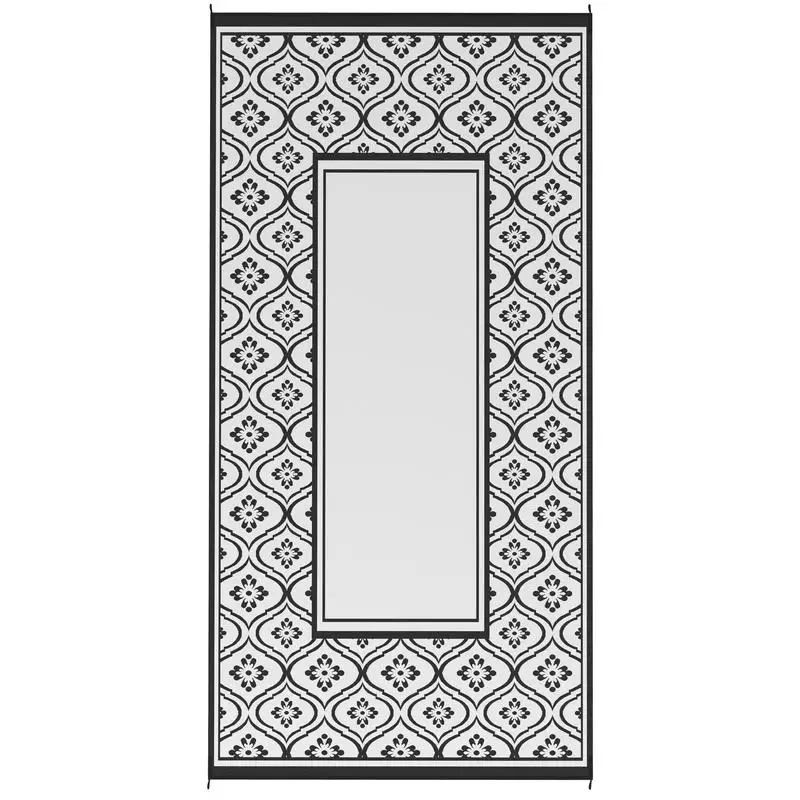 Outsunny Reversible Outdoor Rug, Waterproof Plastic Straw with Carry Bag, 9' x 18', Black & White Gourd Border
Outsunny Reversible Outdoor Rug, Waterproof Plastic Straw with Carry Bag, 9' x 18', Black & White Gourd Border