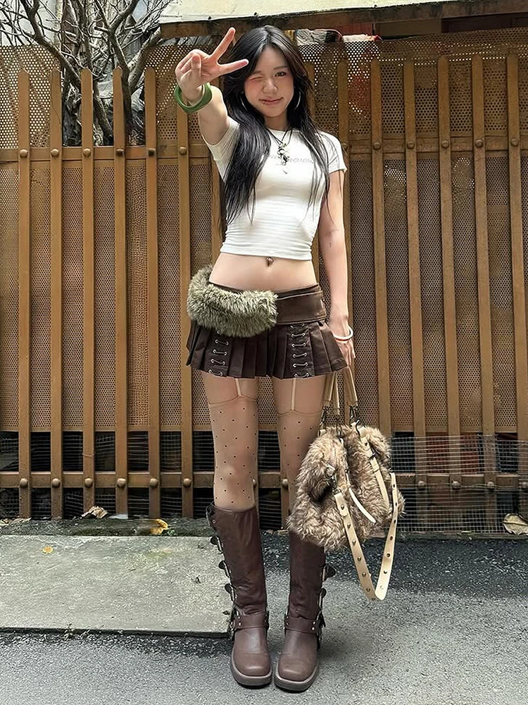 Sisterlinda Pleated Hottie Skirt Women Sexy Wild Furry Patchwork Metal Hollow Trend Chic Coquette Midnight Party Club Streetwear
Sisterlinda Pleated Hottie Skirt Women Sexy Wild Furry Patchwork Metal Hollow Trend Chic Coquette Midnight Party Club Streetwear