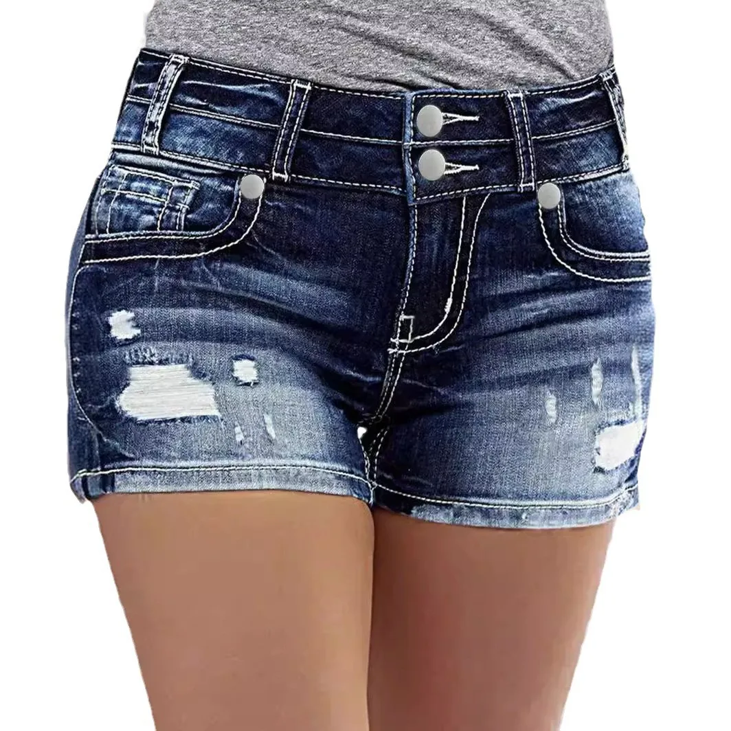 Street Trend Retro Double-button High-waisted Denim Shorts.New Summer Fashion Washed Ripped Stretch Casual Short Jeans for Women
Street Trend Retro Double-button High-waisted Denim Shorts.New Summer Fashion Washed Ripped Stretch Casual Short Jeans for Women