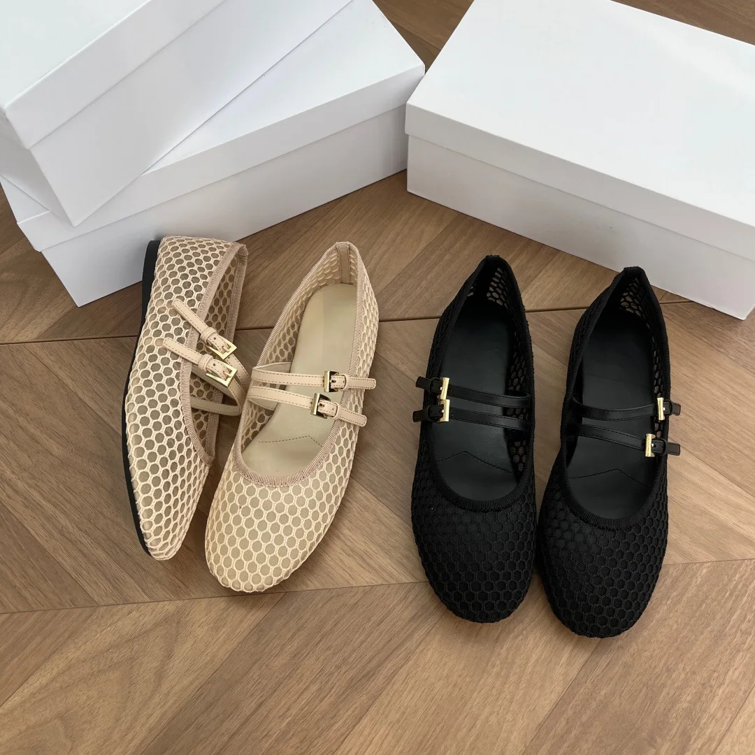 Withered Minimalist Women's Shoes With Mesh Cutouts Mary Jane Shoes Flat Bottom Double Buckle Straps Breathable Ballet Shoes
Withered Minimalist Women's Shoes With Mesh Cutouts Mary Jane Shoes Flat Bottom Double Buckle Straps Breathable Ballet Shoes