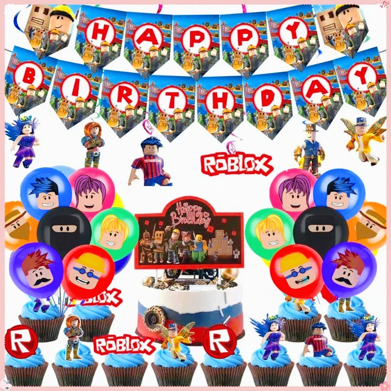 Game Roblox Theme Birthday Party Supplies Set Cartoon Balloons & Decorations Baby Shower Gift Ideal for Celebration Events
Game Roblox Theme Birthday Party Supplies Set Cartoon Balloons & Decorations Baby Shower Gift Ideal for Celebration Events