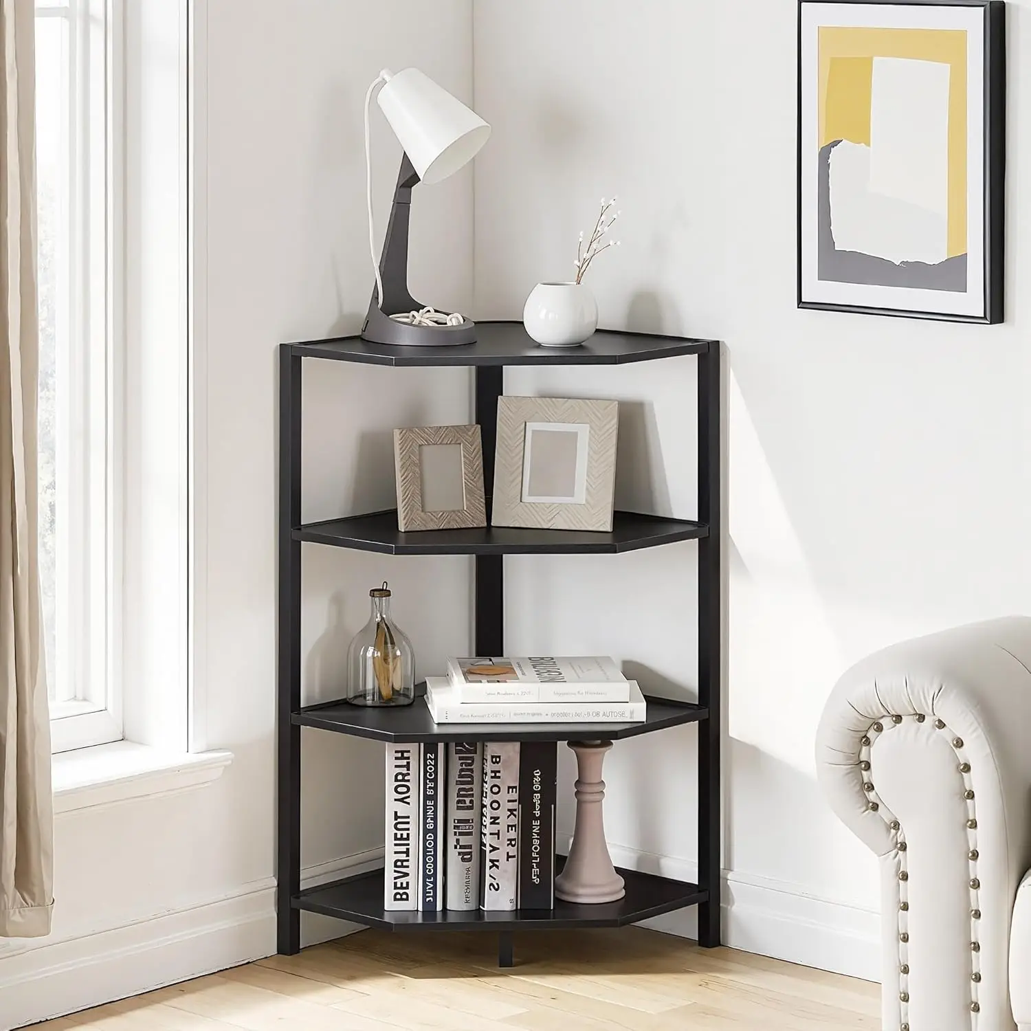 4 Tier Corner Shelf Stand, 31"" Tall Corner Display Shelves With Metal Frame, Multipurpose Storage Organizer For Living Room,
4 Tier Corner Shelf Stand, 31"" Tall Corner Display Shelves With Metal Frame, Multipurpose Storage Organizer For Living Room,