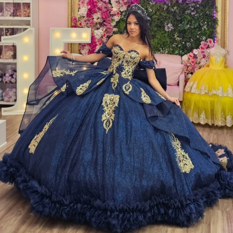 Navy Blue Shiny Princess Sweet 16 Dress Dress Quinceanera Dresses Applique Lace Beads Bow Tull Party Birthday Vestidos 15 De
Navy Blue Shiny Princess Sweet 16 Dress Dress Quinceanera Dresses Applique Lace Beads Bow Tull Party Birthday Vestidos 15 De