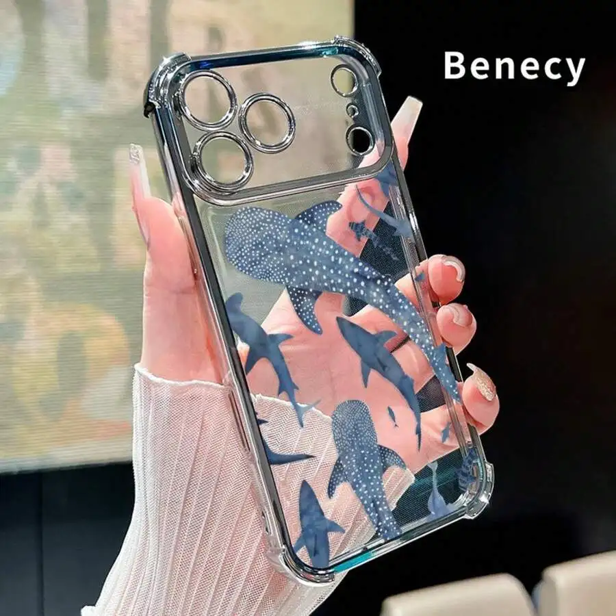 Whale Shark Wonders Pattern Four Corner Anti-Fall Phone Case Transparent Electroplated Protective Cover For IPhone 17 16 Pro Max
Whale Shark Wonders Pattern Four Corner Anti-Fall Phone Case Transparent Electroplated Protective Cover For IPhone 17 16 Pro Max