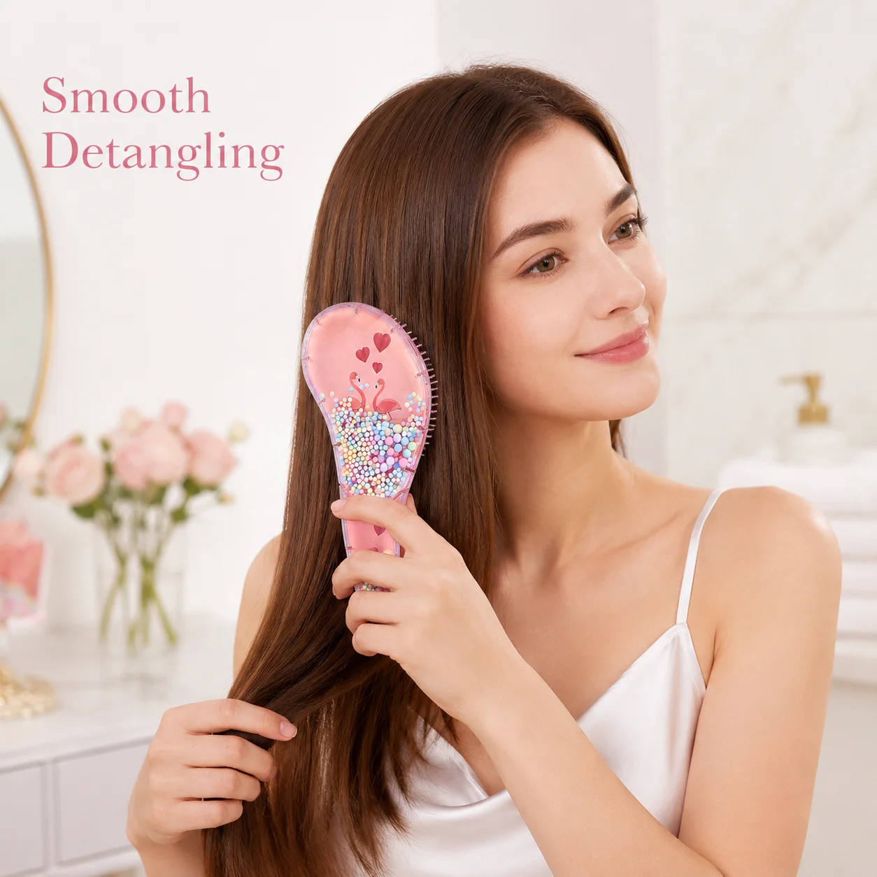 Cute Detangling Hair Brush for Women Girls, Pink Flamingo Anti-Pulling Hair Comb, Gentle Scalp Massage Brush for Wet Dry Curly S
Cute Detangling Hair Brush for Women Girls, Pink Flamingo Anti-Pulling Hair Comb, Gentle Scalp Massage Brush for Wet Dry Curly S