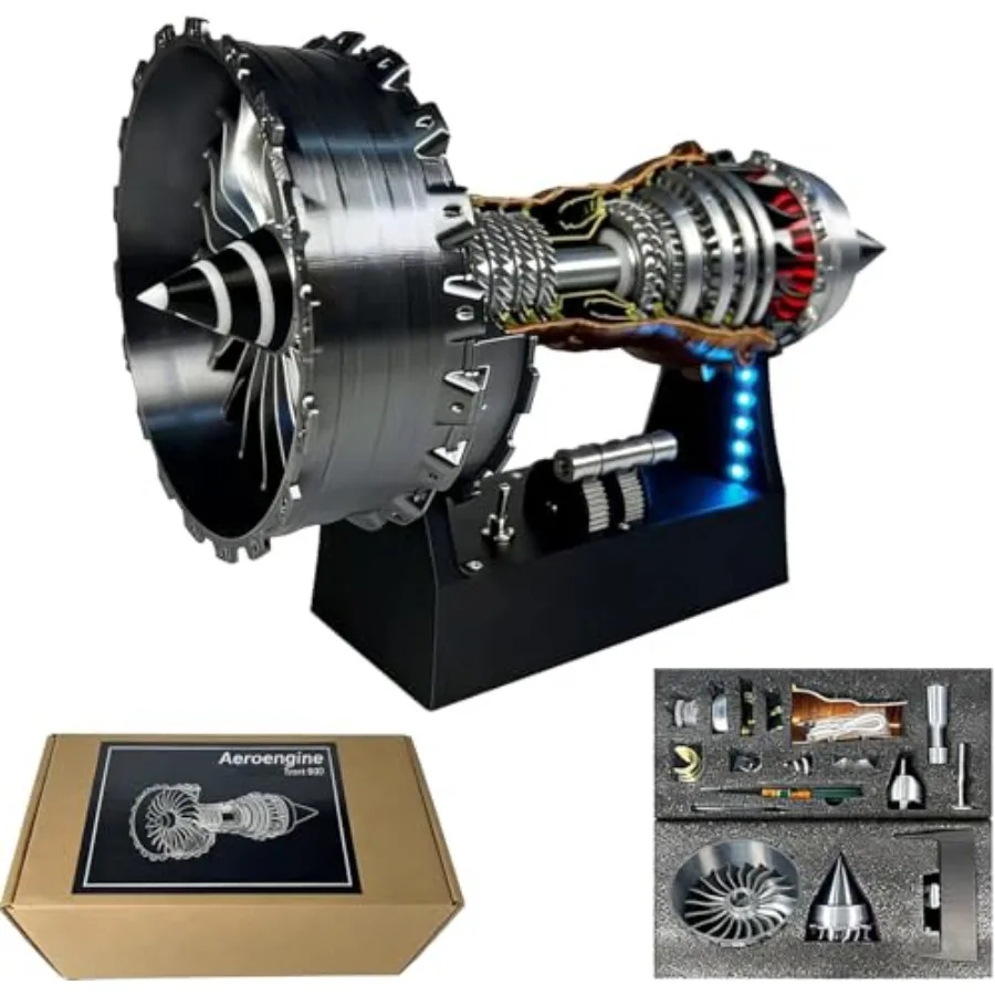 DIY Motorized Turbofan Engine Model Kit for Adults, TR900 Aircraft Turbojet Replica with Adjustable Speed LED Lights, Transpare
DIY Motorized Turbofan Engine Model Kit for Adults, TR900 Aircraft Turbojet Replica with Adjustable Speed LED Lights, Transpare