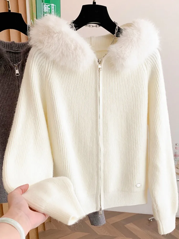 Korean Style Soft Knitted Sweater Women Winter Outerwear Small Size Slimming Super Good Looking Casual Fur Collar Coat
Korean Style Soft Knitted Sweater Women Winter Outerwear Small Size Slimming Super Good Looking Casual Fur Collar Coat