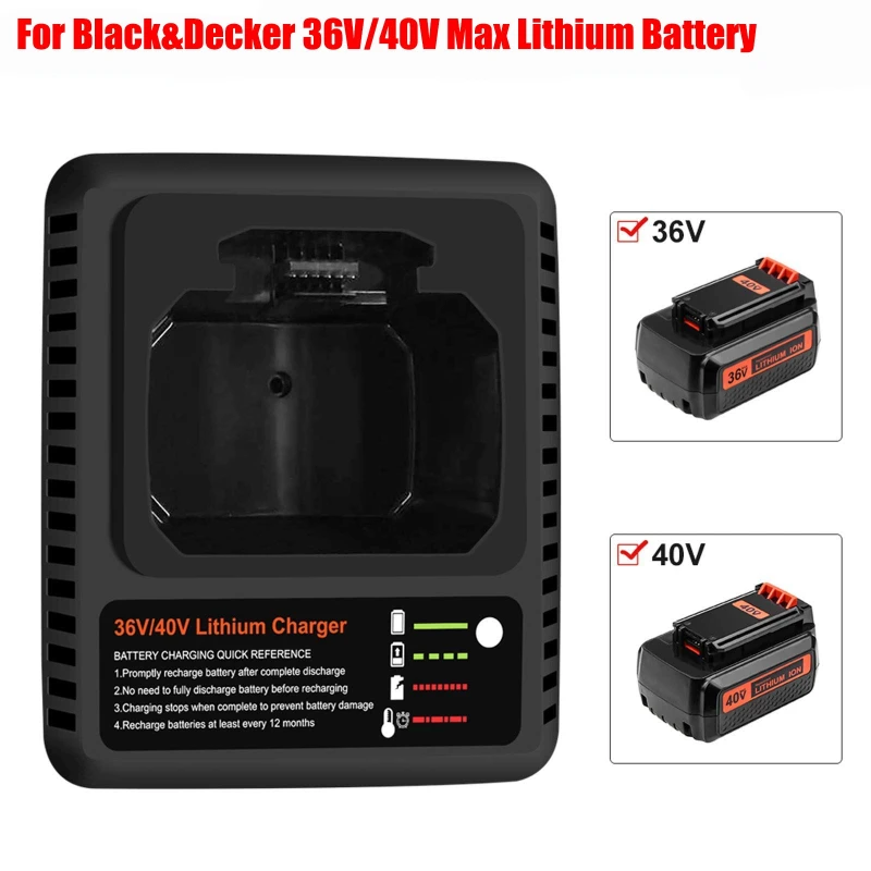 Portable Fast Charger Lithium Battery Charger LCS36/LCS40 Replacement Battery Charger for Black&Decker 36V/40V Lithium Batteries
Portable Fast Charger Lithium Battery Charger LCS36/LCS40 Replacement Battery Charger for Black&Decker 36V/40V Lithium Batteries