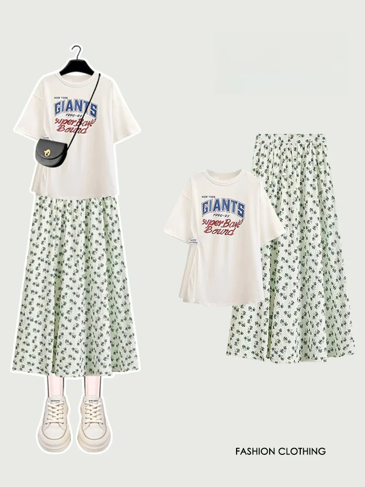 plus Size Summer Faion Set Salt Series ort Sve Printed f Skirt with Slit Design Fre And Light-hearted Outfit
plus Size Summer Faion Set Salt Series ort Sve Printed f Skirt with Slit Design Fre And Light-hearted Outfit