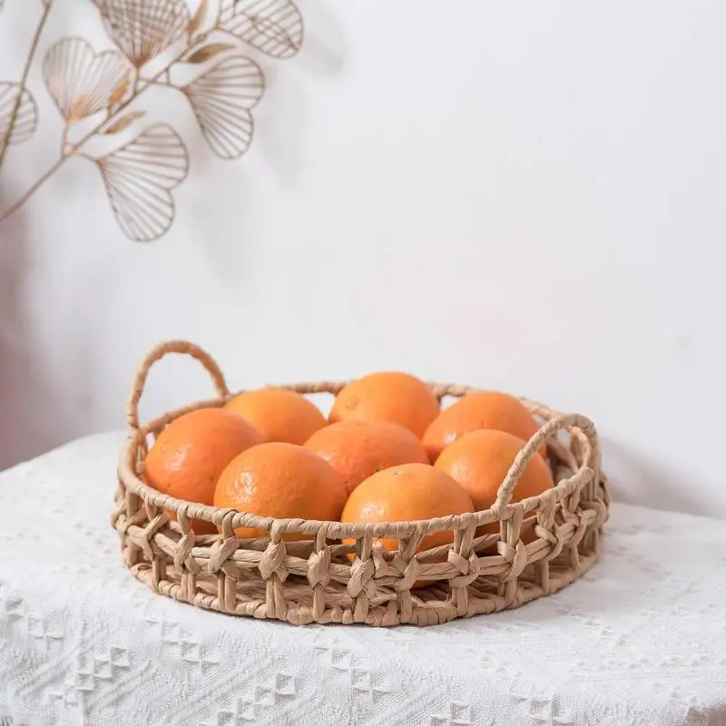 Woven Storage Baskets Handwoven Paper Rope Fruit Baskets With Handles Handmade Rattan Tray For Snack Bread Fruit Clothes Storage
Woven Storage Baskets Handwoven Paper Rope Fruit Baskets With Handles Handmade Rattan Tray For Snack Bread Fruit Clothes Storage