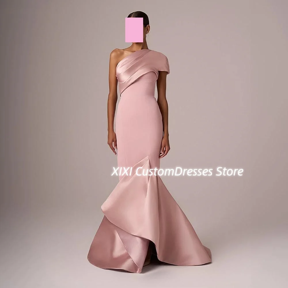 Customized Dubai Luxury Evening Dress Mermaid One-Shoulder Floor-Length Wedding Party Dress Zipper Up Ruffle Sleeveless Vestidos
Customized Dubai Luxury Evening Dress Mermaid One-Shoulder Floor-Length Wedding Party Dress Zipper Up Ruffle Sleeveless Vestidos