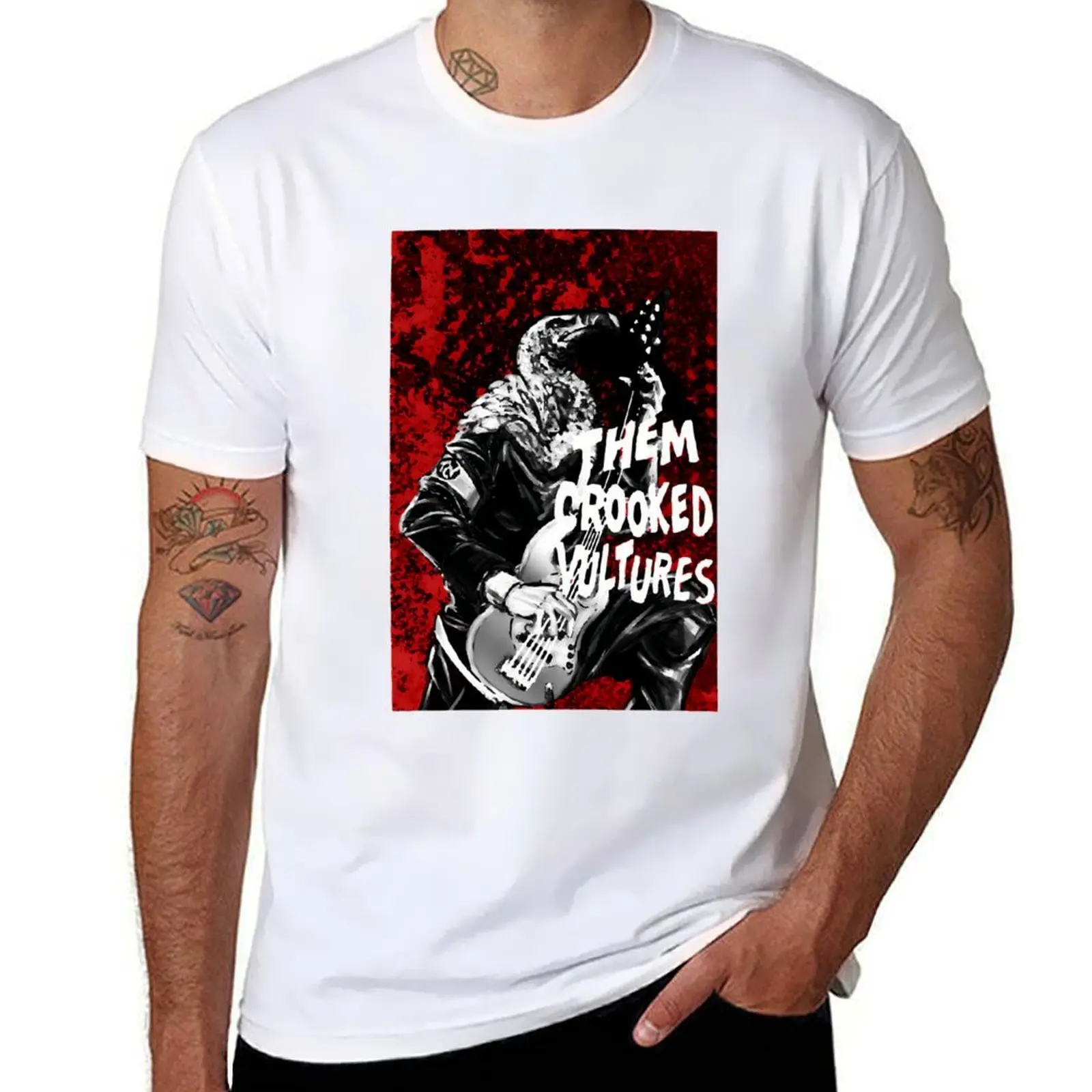 Them Crooked Vulture Playing On The Guitar Red Background T-Shirt funny t shirts cotton T-Shirt
Them Crooked Vulture Playing On The Guitar Red Background T-Shirt funny t shirts cotton T-Shirt