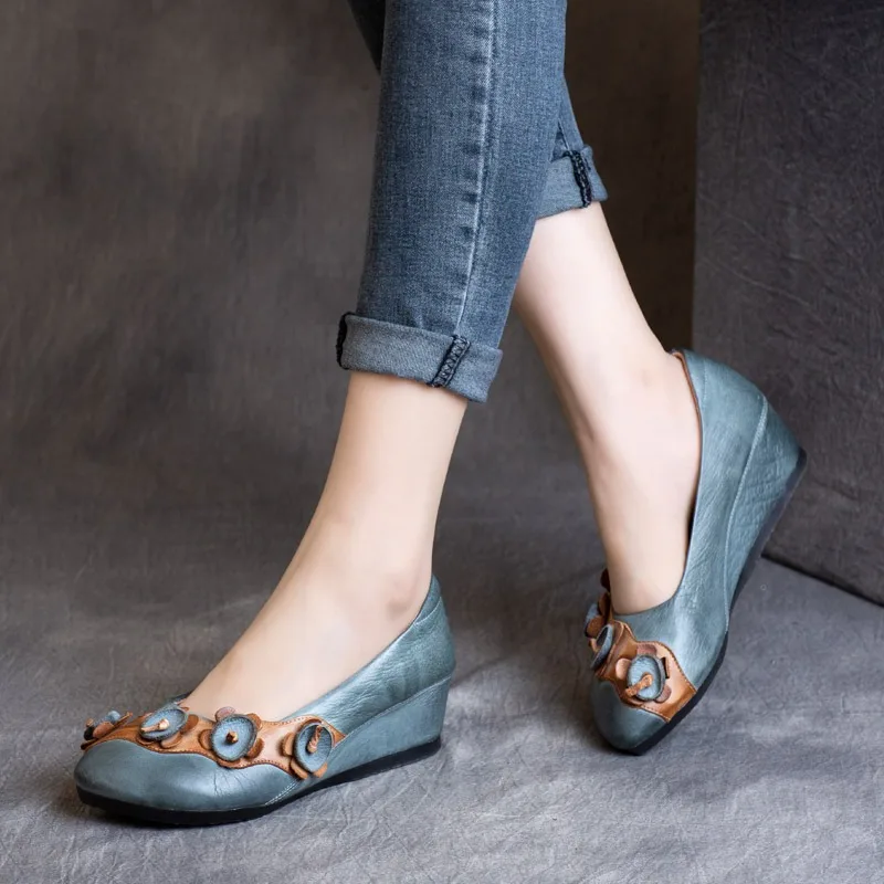 Birkuir Retro Flowers Wedges Shoes For Women Mixed Colors Sewn Loafers Slip On Boat Shoes Genuine Leather Luxury Handmade Pumps
Birkuir Retro Flowers Wedges Shoes For Women Mixed Colors Sewn Loafers Slip On Boat Shoes Genuine Leather Luxury Handmade Pumps