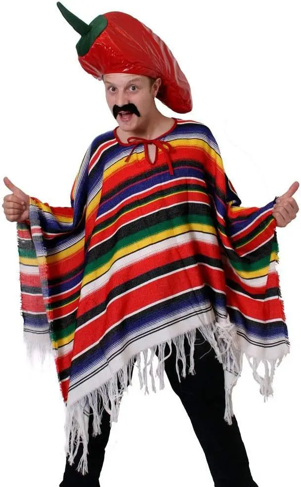 Ethnic Mexican Man Poncho Pullover Fringed Cape Striped Shawl for Holiday Party Celebration Fans P1
Ethnic Mexican Man Poncho Pullover Fringed Cape Striped Shawl for Holiday Party Celebration Fans P1