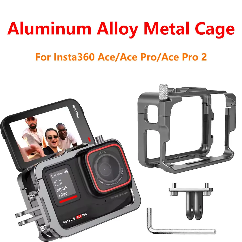 Металлическая клетка из алюминиевого сплава для Insta360 Ace/Ace Pro/Ace Pro 2, металлическая клетка для кроликов с двойным холодным башмаком, аксессуары для экшн-камеры
Металлическая клетка из алюминиевого сплава для Insta360 Ace/Ace Pro/Ace Pro 2, металлическая клетка для кроликов с двойным холодным башмаком, аксессуары для экшн-камеры
