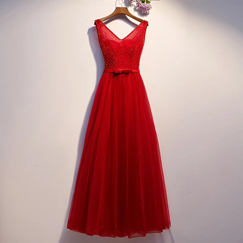 Evening Dress Burgundy V-Neck Ruched Floor-Length Sleeveless A-Line Lace Up Tulle New Plus Size Woman Formal Party Gowns XC231
Evening Dress Burgundy V-Neck Ruched Floor-Length Sleeveless A-Line Lace Up Tulle New Plus Size Woman Formal Party Gowns XC231