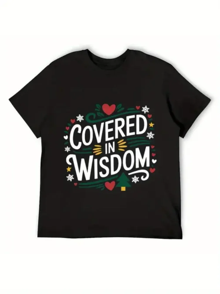 Men'sVintage Sunset Scissors & "Covered in Wisdom" Graphic T-Shirt - 100% Cotton 180gsm Regular Fit Casual Tee, Black with Whi
Men'sVintage Sunset Scissors & "Covered in Wisdom" Graphic T-Shirt - 100% Cotton 180gsm Regular Fit Casual Tee, Black with Whi