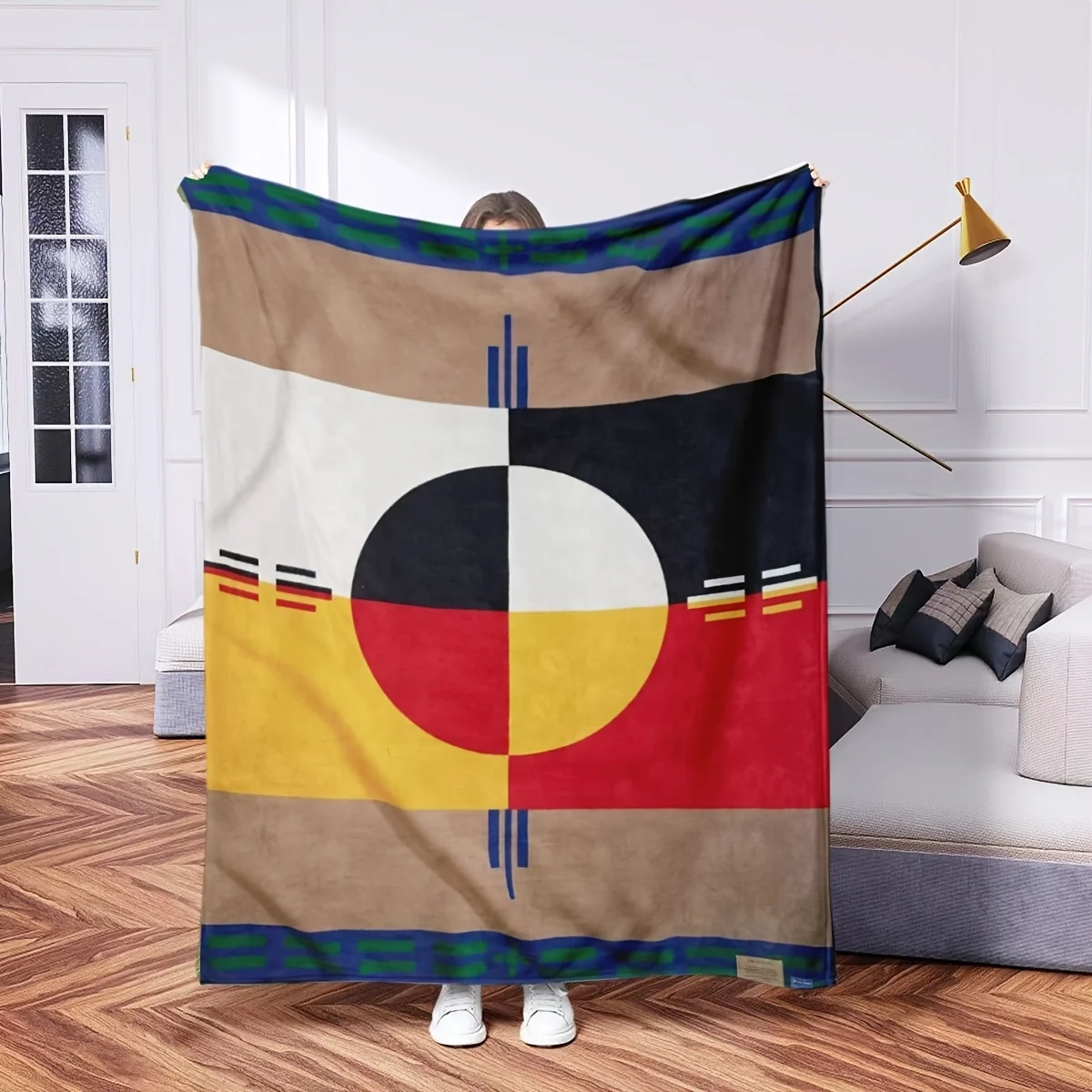 Geometric Harmony: A Cozy, Modern Blanket with Bold Shapes and Vibrant Colors, Perfect for Art Lovers
Geometric Harmony: A Cozy, Modern Blanket with Bold Shapes and Vibrant Colors, Perfect for Art Lovers
