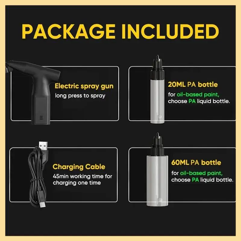 All-Purpose Handheld Electric Spray Paint-Gun 3.7V For Car And Bicycle Enthusiasts
All-Purpose Handheld Electric Spray Paint-Gun 3.7V For Car And Bicycle Enthusiasts