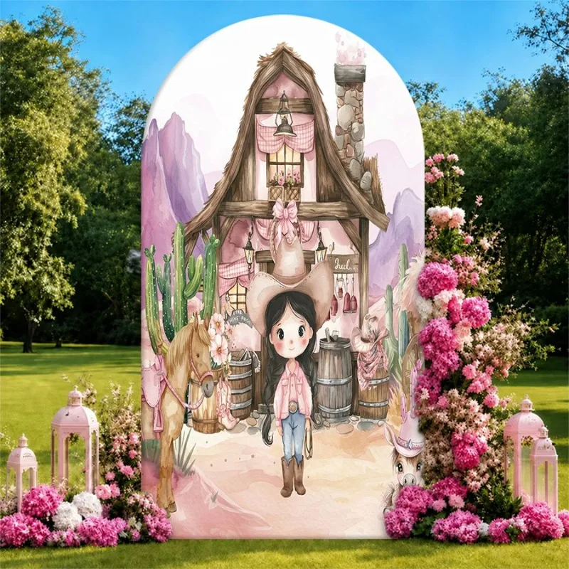 Single Side Arch Backdrop Cover Whimsical Fairy Tale Cottage Background for Party Decorations with Pink Floral Arch and Mountain
Single Side Arch Backdrop Cover Whimsical Fairy Tale Cottage Background for Party Decorations with Pink Floral Arch and Mountain