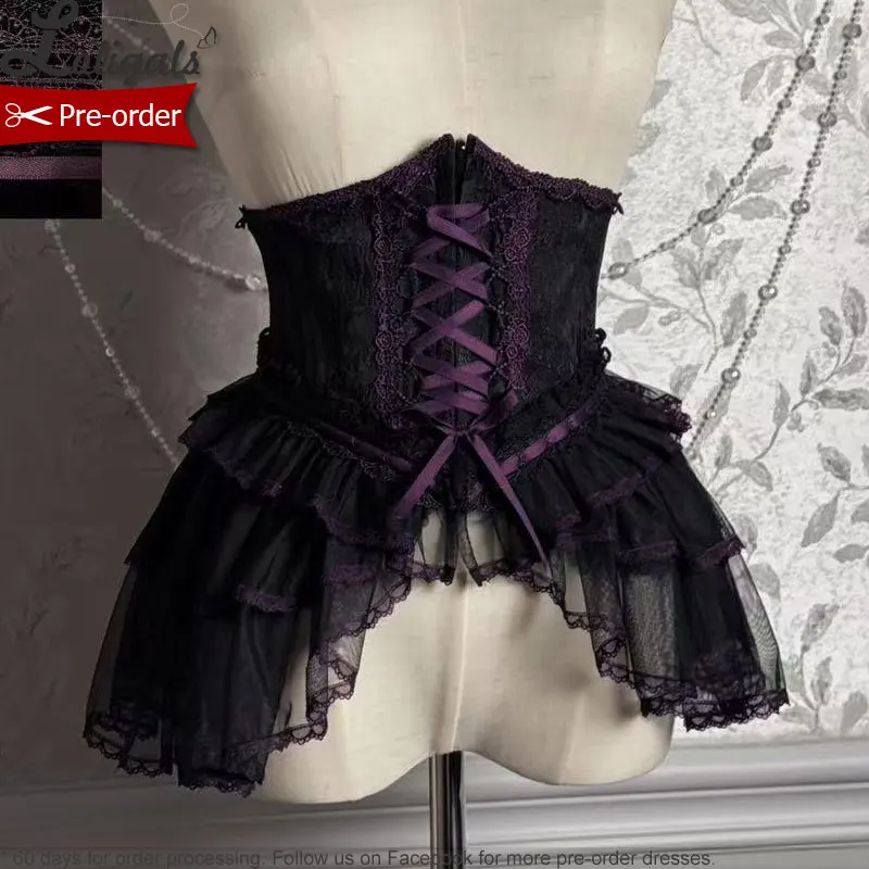 Sweet Lolita Peplum Corset Gothic Layered Skirted Underbust Corset ~ The Cross by Alice Girl
Sweet Lolita Peplum Corset Gothic Layered Skirted Underbust Corset ~ The Cross by Alice Girl