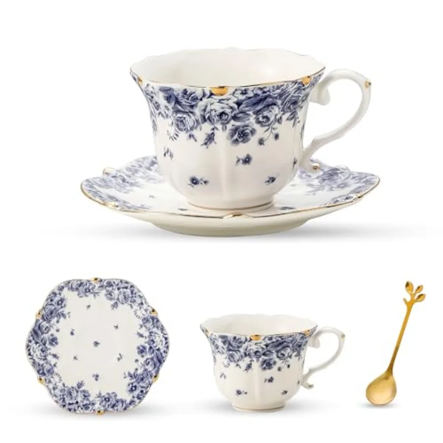 Country Roses Bone China Tea Cup and Saucer Set 3 Pieces Vintage Style For Women and Tea Parties sky blue 1 set
Country Roses Bone China Tea Cup and Saucer Set 3 Pieces Vintage Style For Women and Tea Parties sky blue 1 set