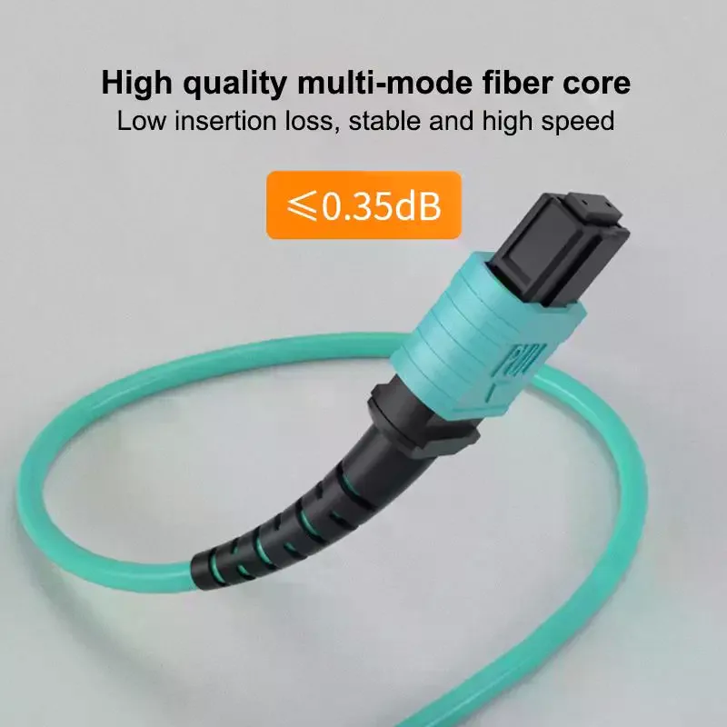 Optical Module Connection Cable MPO Cable 8 Fiber Female To Female MPO-MPO Multi-Mode Type B OM3 Fiber Optical Patch Cord
Optical Module Connection Cable MPO Cable 8 Fiber Female To Female MPO-MPO Multi-Mode Type B OM3 Fiber Optical Patch Cord