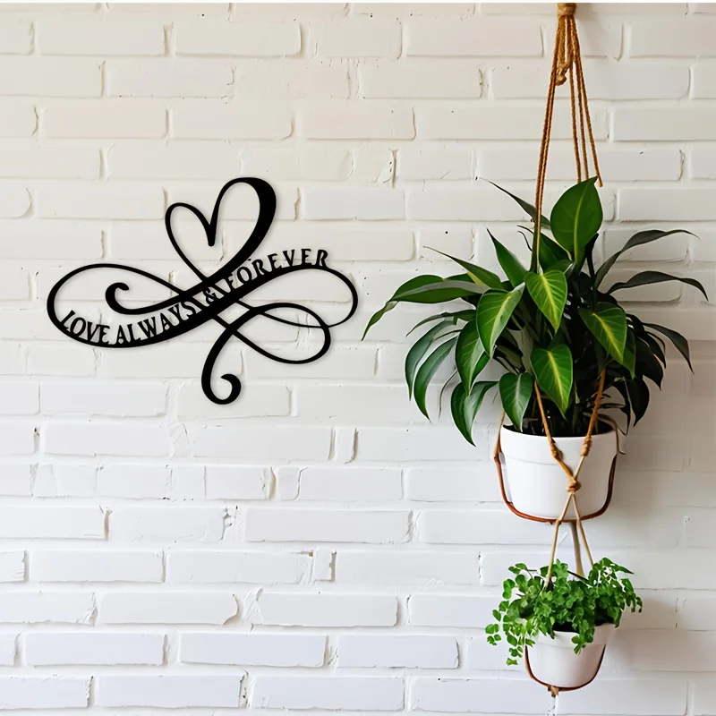 2D Flat Black Metal Love Wall Art “Love Always Forever” Heart Decor
2D Flat Black Metal Love Wall Art “Love Always Forever” Heart Decor