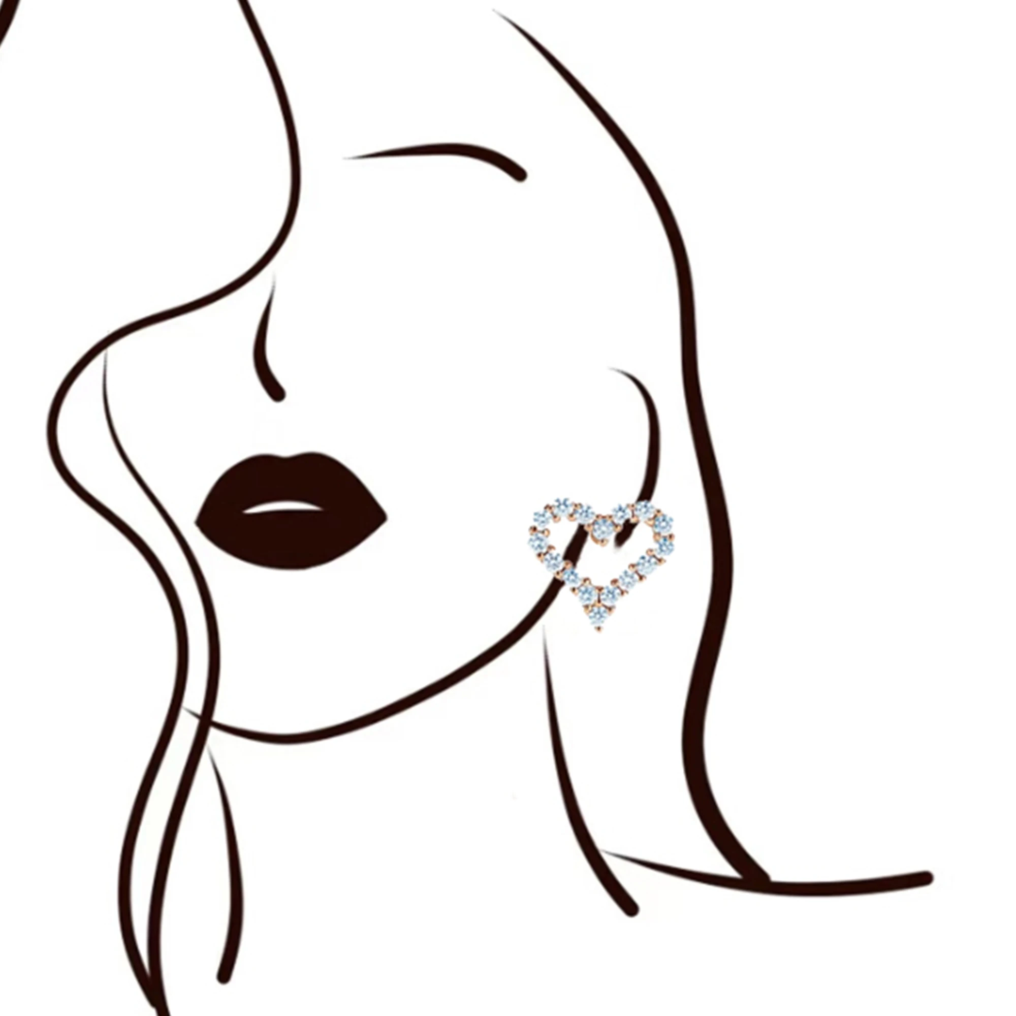 High grade diamond studded sweet earrings made of pure silver S925, romantic temperament, light luxury earrings Heart series
High grade diamond studded sweet earrings made of pure silver S925, romantic temperament, light luxury earrings Heart series