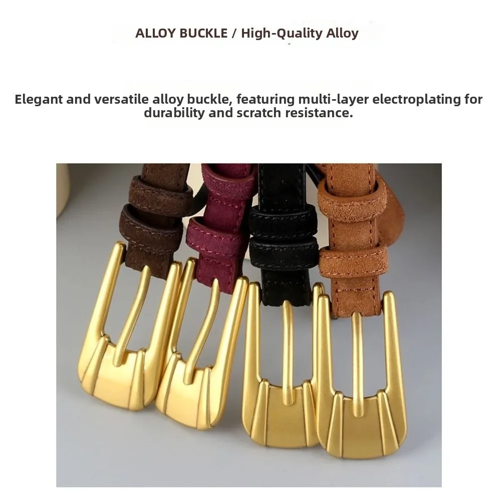 New Retro Cowboy Belt Suede Leather Versatile Slim Waist Belt Pure Color Decorative Belt for Women Skirt Jeans
New Retro Cowboy Belt Suede Leather Versatile Slim Waist Belt Pure Color Decorative Belt for Women Skirt Jeans