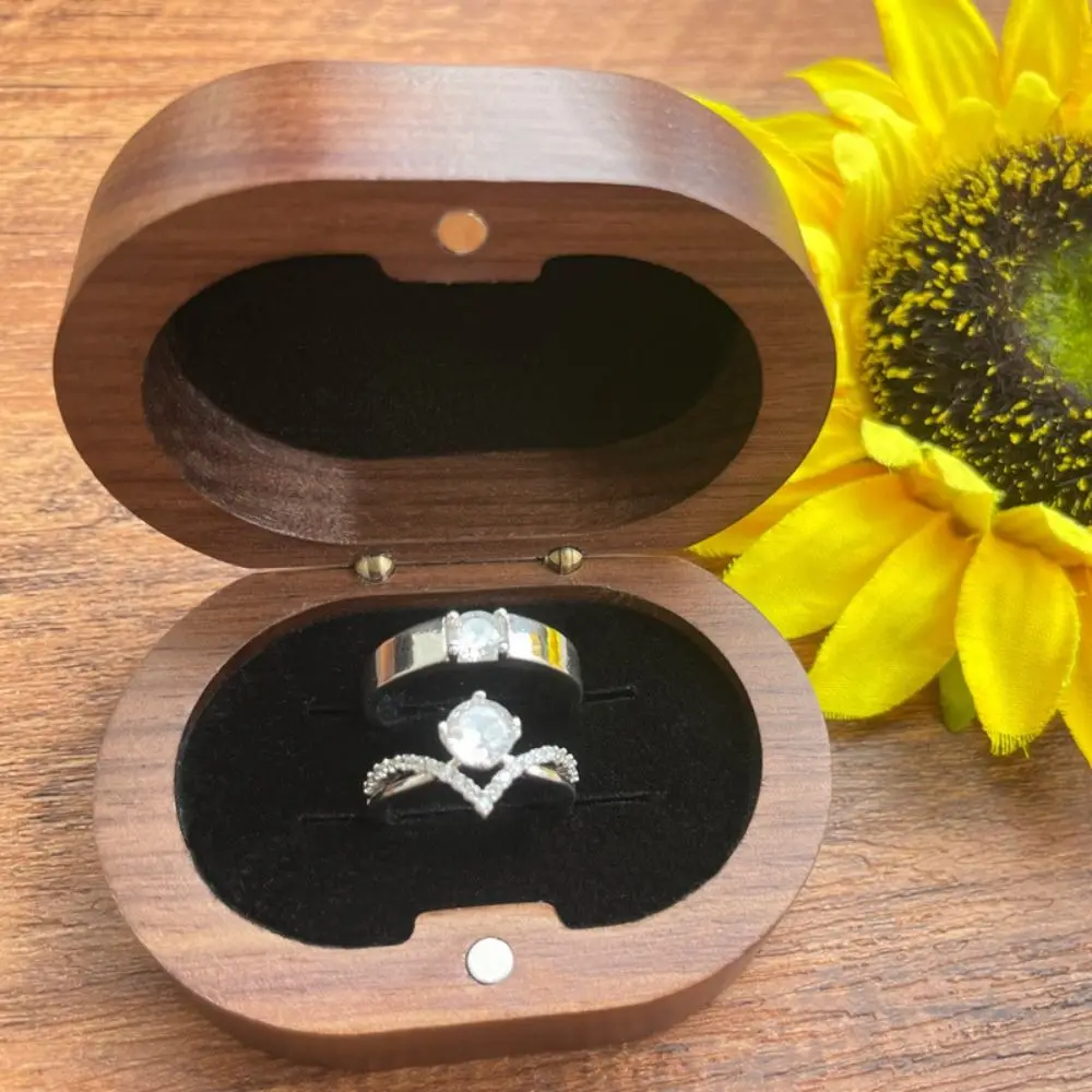 Handmade Wedding Ring Box Double Slots Portable Ring Display Box Magnet Closure Velvet Lined Walnut Wood Rings Box
Handmade Wedding Ring Box Double Slots Portable Ring Display Box Magnet Closure Velvet Lined Walnut Wood Rings Box