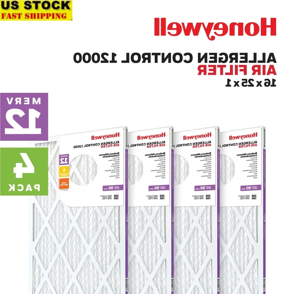 MERV 12 Pleated Air Filter 16x25x1 Odor Reducing Electrostatic HVAC Allergen Control 4 Pack High Efficiency Home Filter
MERV 12 Pleated Air Filter 16x25x1 Odor Reducing Electrostatic HVAC Allergen Control 4 Pack High Efficiency Home Filter