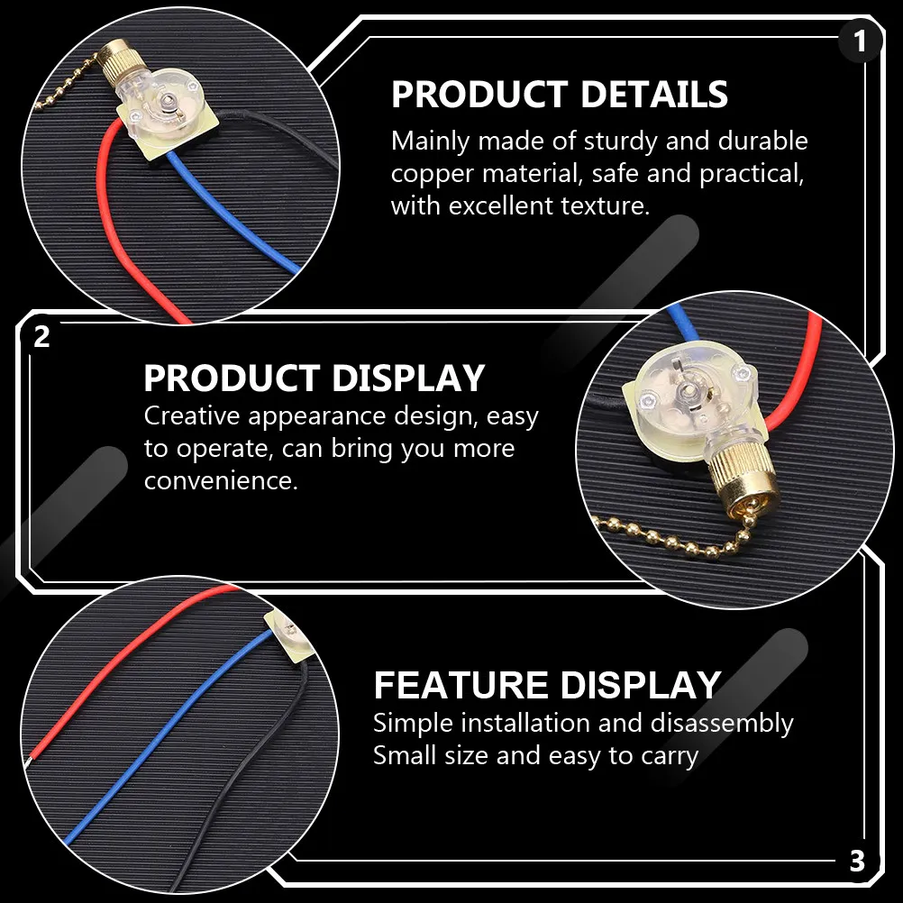 4Pcs Durable Copper Electrical Pull Chain Switch Adjustable 3-Level Ceiling Fan Light Control Replacement Practical Tool
4Pcs Durable Copper Electrical Pull Chain Switch Adjustable 3-Level Ceiling Fan Light Control Replacement Practical Tool