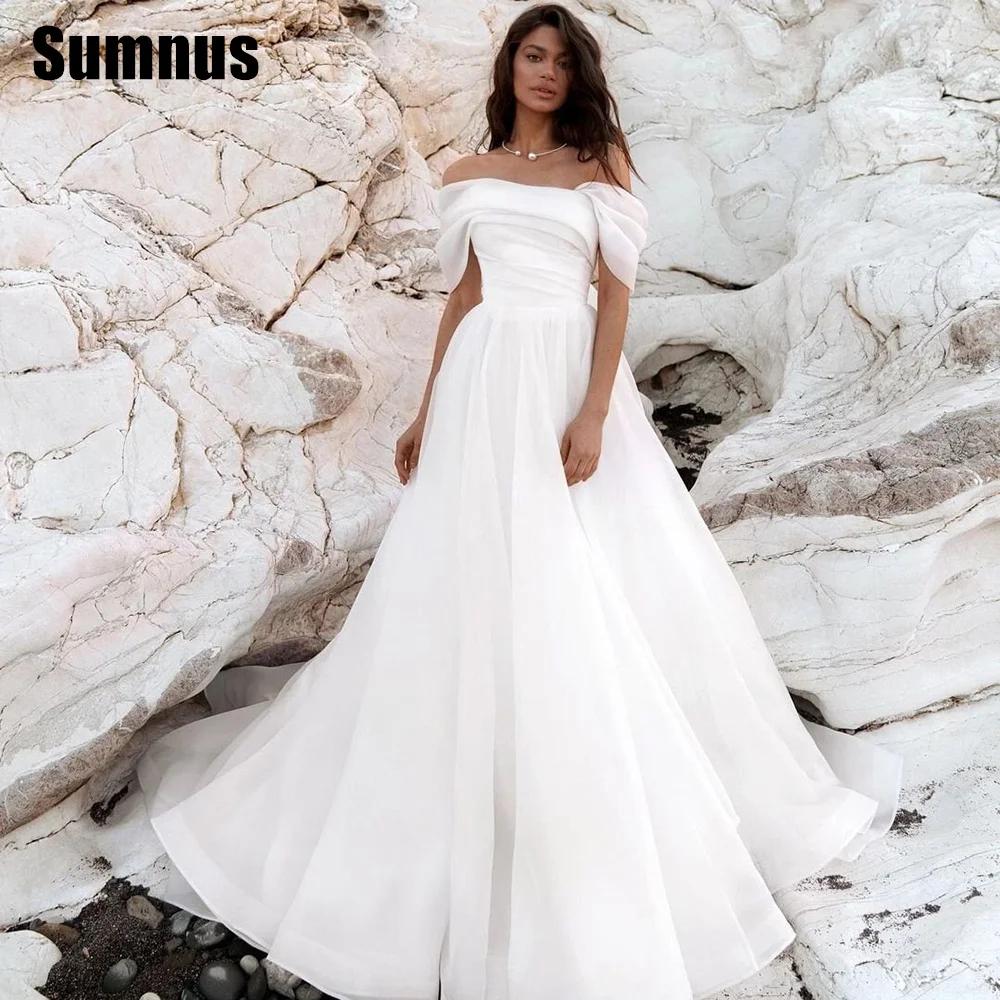 Sumnus Elegant A-Line Wedding Dress Off the Shoulder Simple Bride Gown Beach Princess Custom Size Vestido De Noia de Noiva
Sumnus Elegant A-Line Wedding Dress Off the Shoulder Simple Bride Gown Beach Princess Custom Size Vestido De Noia de Noiva