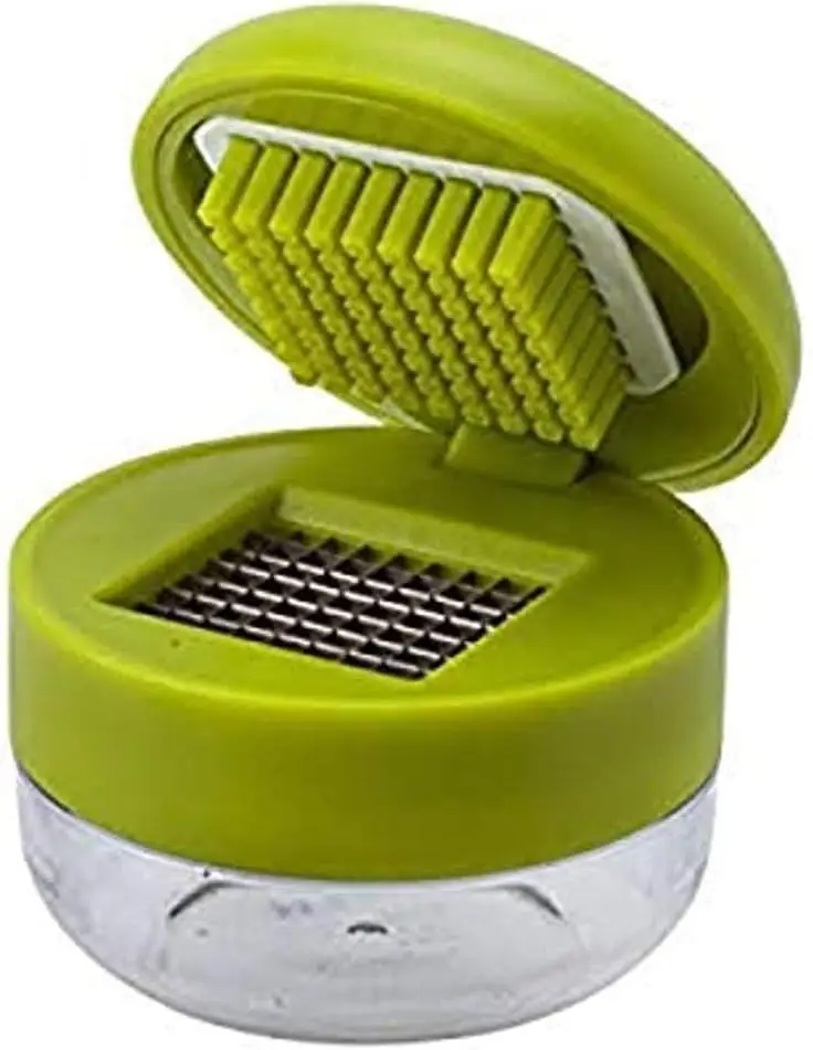 Garlic Press and Chopper with Storage Container, Stainless Steel Blades, Green
Garlic Press and Chopper with Storage Container, Stainless Steel Blades, Green