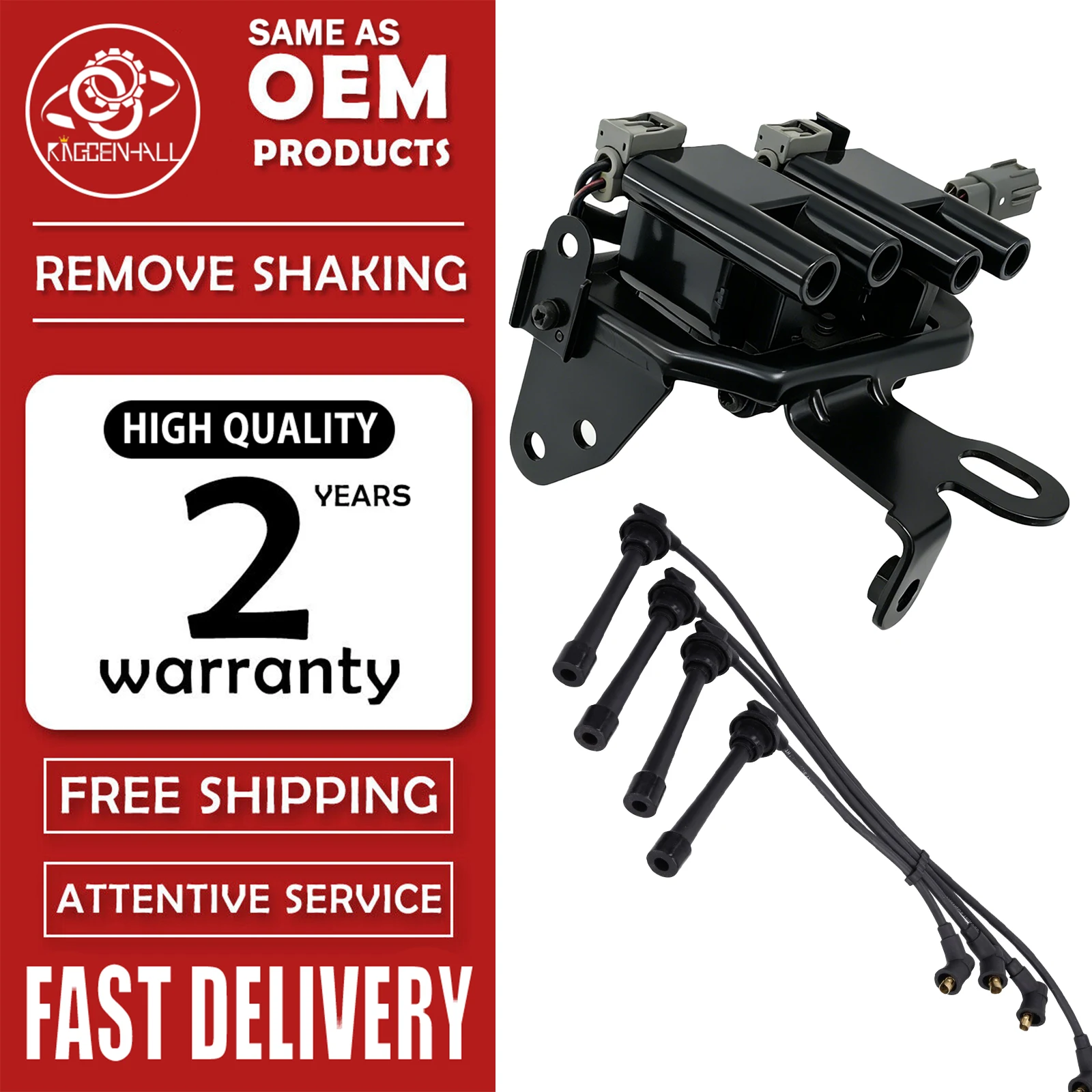 Premium Ignition Coil + Wire Set 27301-23700 27501-23B70 Compatible With Hyundai Elantra Tucson Kia Sportage 2.0L 03-12 Parts
Premium Ignition Coil + Wire Set 27301-23700 27501-23B70 Compatible With Hyundai Elantra Tucson Kia Sportage 2.0L 03-12 Parts