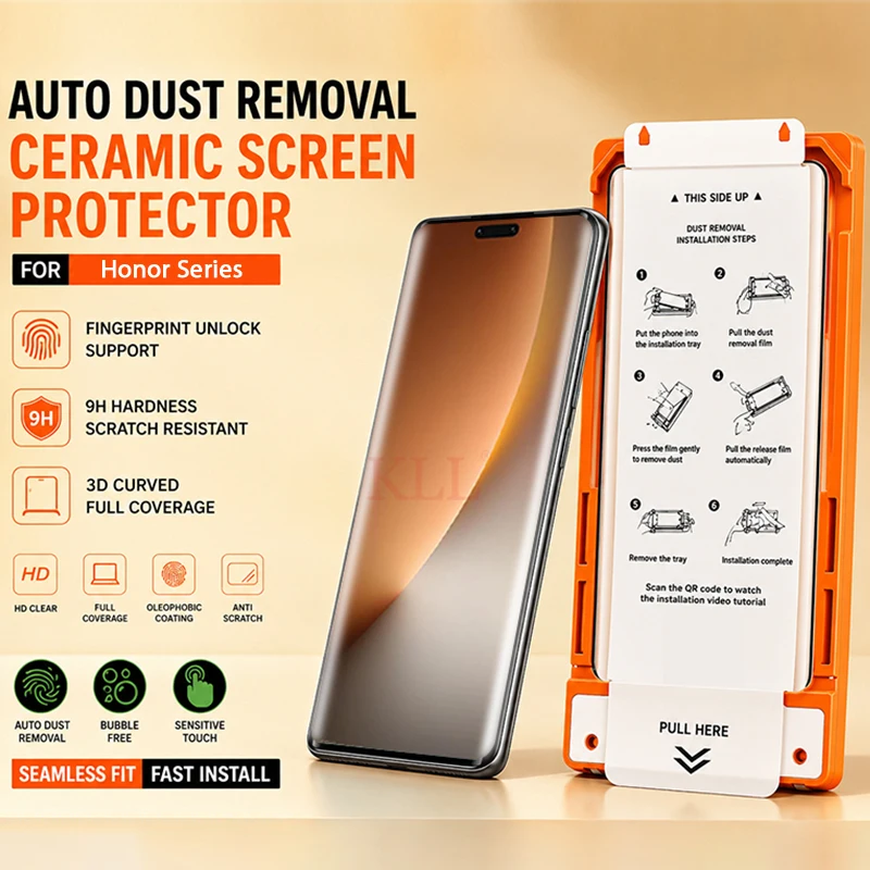 Oleophobic Coating Dust Removal Easy Installation Ceramic Film for Honor Magic 8 7 6 5 4 Ultimate 3 Pro Screen Protector +tools
Oleophobic Coating Dust Removal Easy Installation Ceramic Film for Honor Magic 8 7 6 5 4 Ultimate 3 Pro Screen Protector +tools