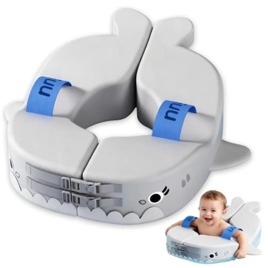 Non-Inflatable Baby Pool Floats with Solid Soft Pearl Foam, Arm Trainer Adjustable Design Spring Swim Water Float for Pool Toys