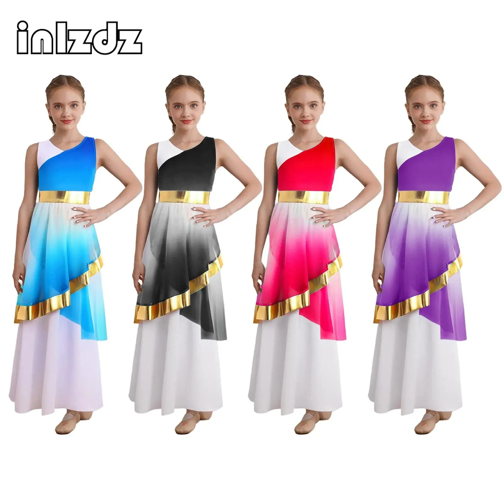 Girls Praise Lyrical Dance Performance Costume Sleeveless Asymmetrical Gradient Color Mesh Layer Dress Kids Modern Dance Clothes
Girls Praise Lyrical Dance Performance Costume Sleeveless Asymmetrical Gradient Color Mesh Layer Dress Kids Modern Dance Clothes