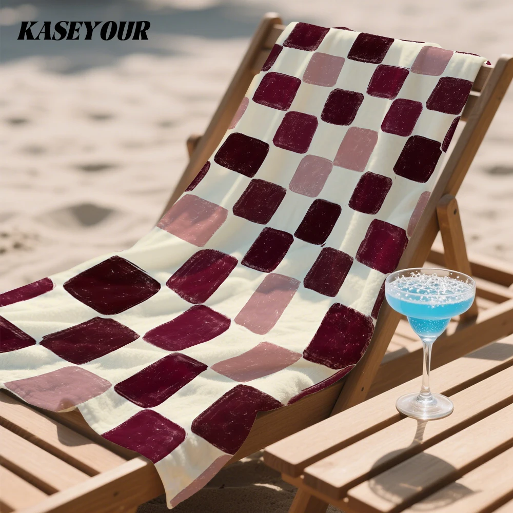 Burgundy Checkerboard Print Compact Travel Beach Towel Super Absorbent Sand Resistant, Microfiber for Swimming Camping Yoga
Burgundy Checkerboard Print Compact Travel Beach Towel Super Absorbent Sand Resistant, Microfiber for Swimming Camping Yoga